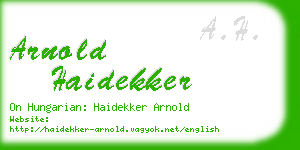 arnold haidekker business card